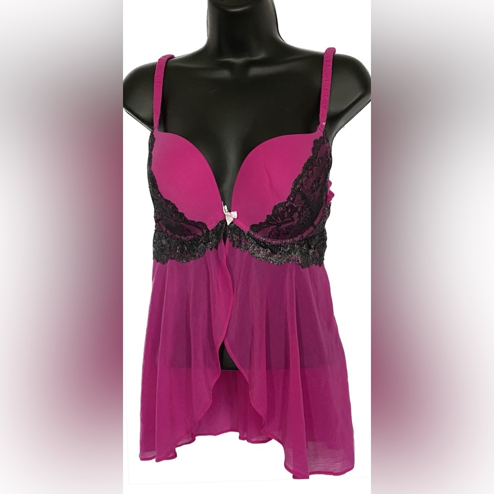 LS PNK/BLK Beyond Sexy Nighty, L *P1040
